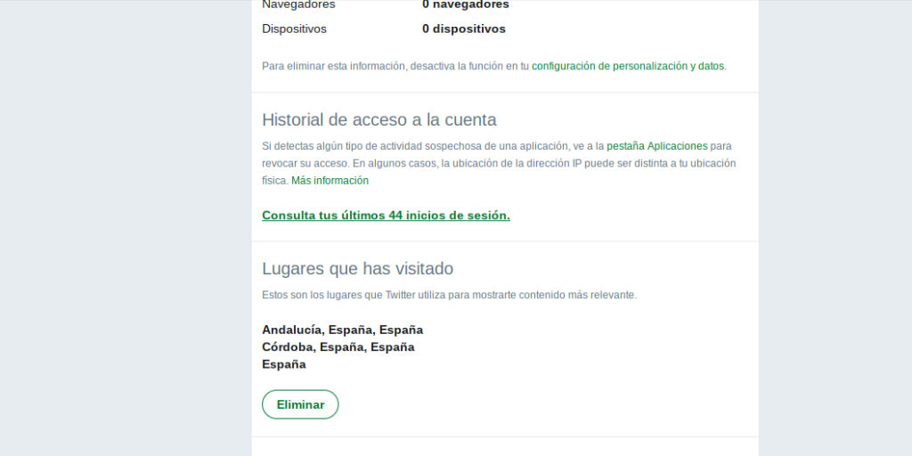 Historia acceso cuenta Twitter